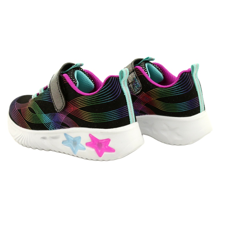 American Club Sportovní obuv ADI LED svítící suchý zip ES87 / 22 Black černá vícebarevný 5