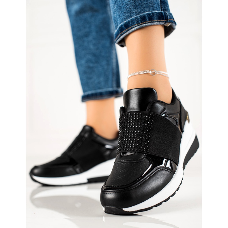 Weide Nazouvací tenisky s krystaly černá 1 Weide Nazouvací tenisky s krystaly černá 1