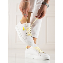 TRENDI Bílé Sportovní Boty S Ekokůží bílý 1