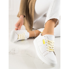 TRENDI Bílé Sportovní Boty S Ekokůží bílý 2