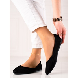 Pruhované balerínky VINCEZA černý 2