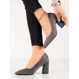 Bestelle Semišové Lodičky Na Sloupu šedá 1 Bestelle Semišové Lodičky Na Sloupu šedá 1