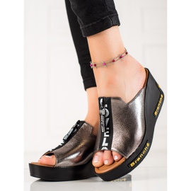 Klínové sandály VINCEZA šedá 1