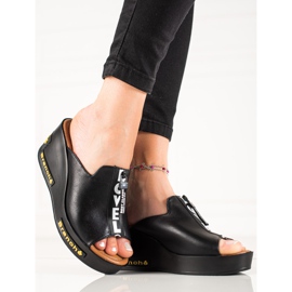 Klínové sandály VINCEZA černá 2