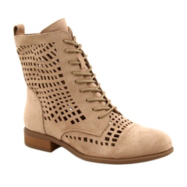 M.Daszyński Vázané prolamované dělníky Daszyński SA142-33 béžový 1 M.Daszyński Vázané prolamované dělníky Daszyński SA142-33 béžový 1