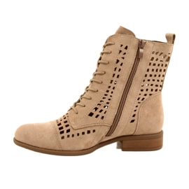 M.Daszyński Vázané prolamované dělníky Daszyński SA142-33 béžový 2 M.Daszyński Vázané prolamované dělníky Daszyński SA142-33 béžový 2