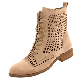 M.Daszyński Vázané prolamované dělníky Daszyński SA142-33 béžový 4 M.Daszyński Vázané prolamované dělníky Daszyński SA142-33 béžový 4