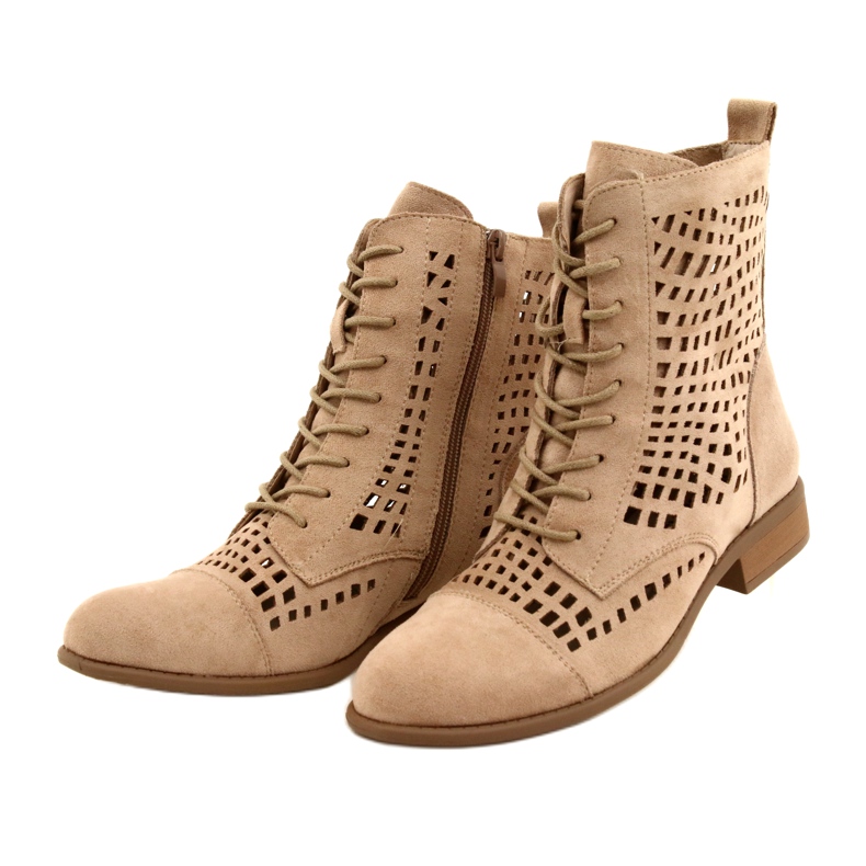 M.Daszyński Vázané prolamované dělníky Daszyński SA142-33 béžový 3