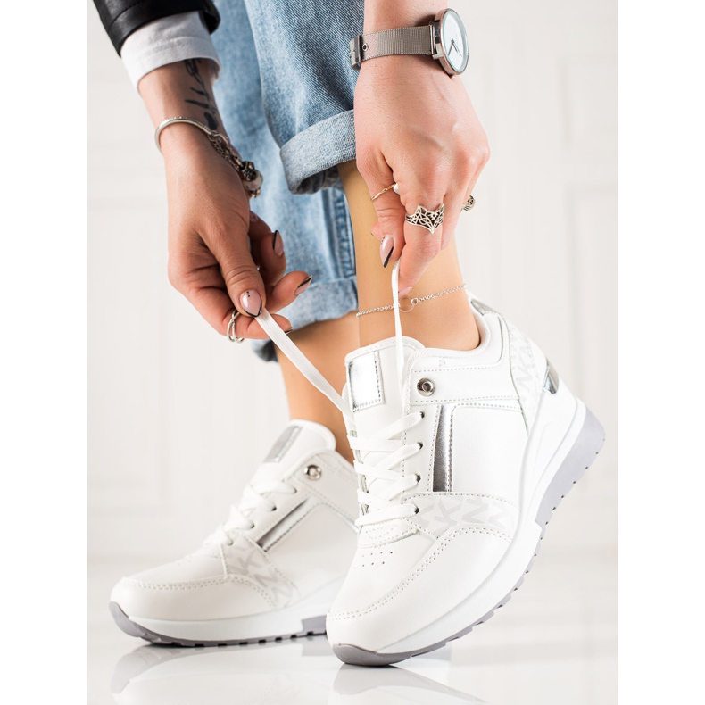 TRENDI Stylové klínové tenisky bílý 1 TRENDI Stylové klínové tenisky bílý 1