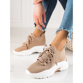 Camo Pohodlná sportovní obuv na platformě béžový 1 Camo Pohodlná sportovní obuv na platformě béžový 1