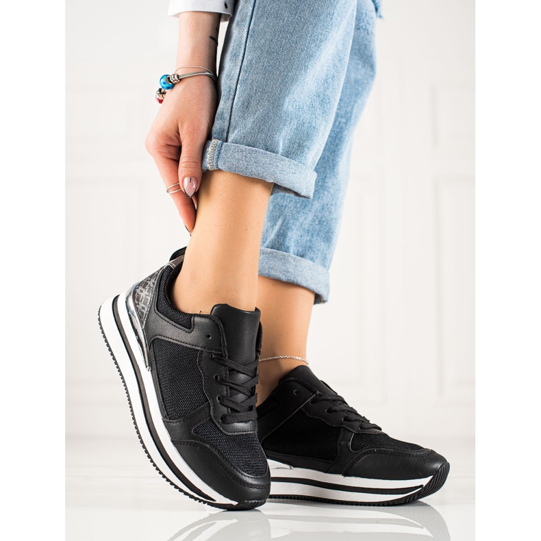 Diamantique Černé tenisky se síťovinou černá 1