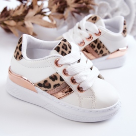 FR1 Kožené sportovní boty Leopard White Trixie bílý 2