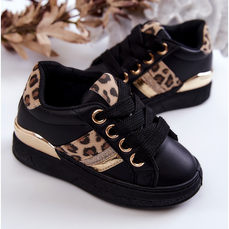 FR1 Černé sportovní boty Trixie z leopardí kůže černá 2