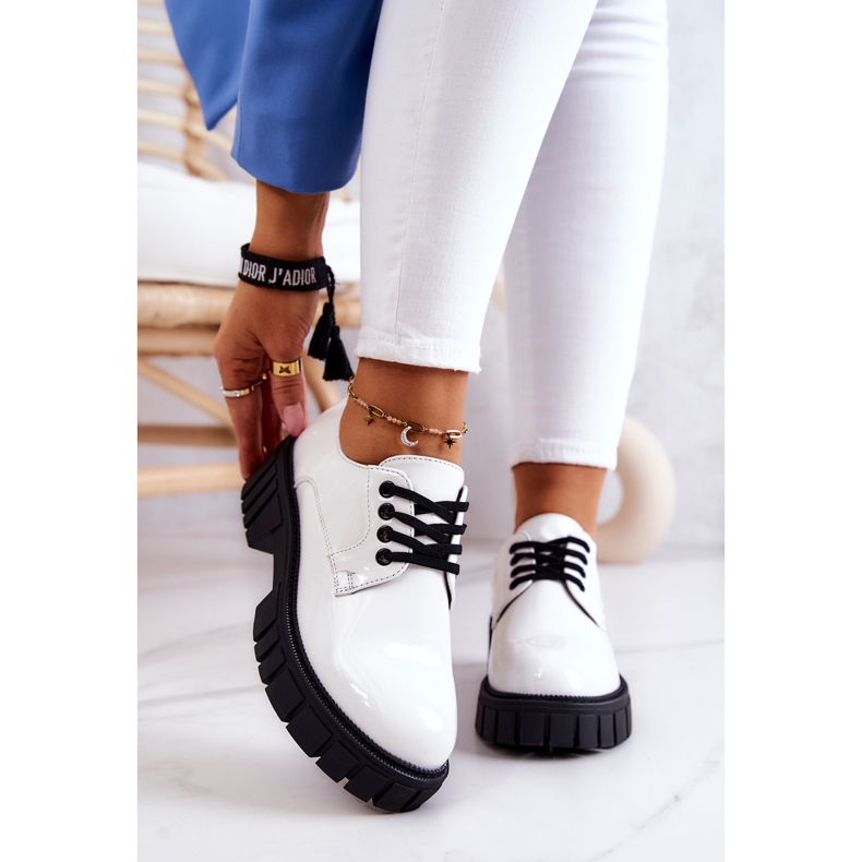 Módní lakované boty La.Fi White Hallie bílý 1