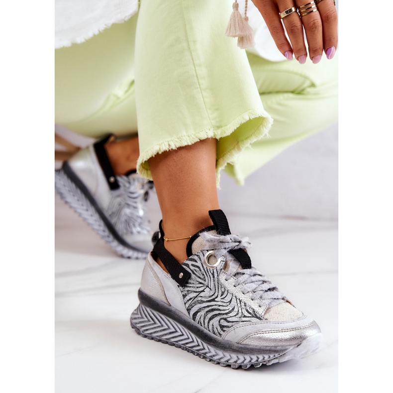 Dámské kožené tenisky Maciejka 04916-03 Šedé šedá 1