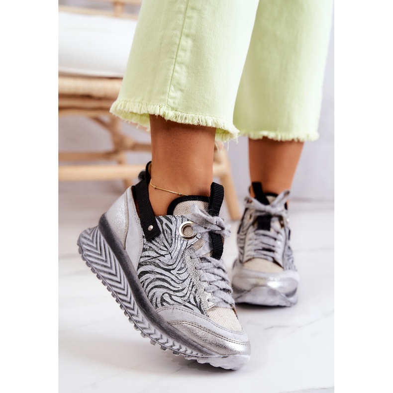 Dámské kožené tenisky Maciejka 04916-03 Šedé šedá 2