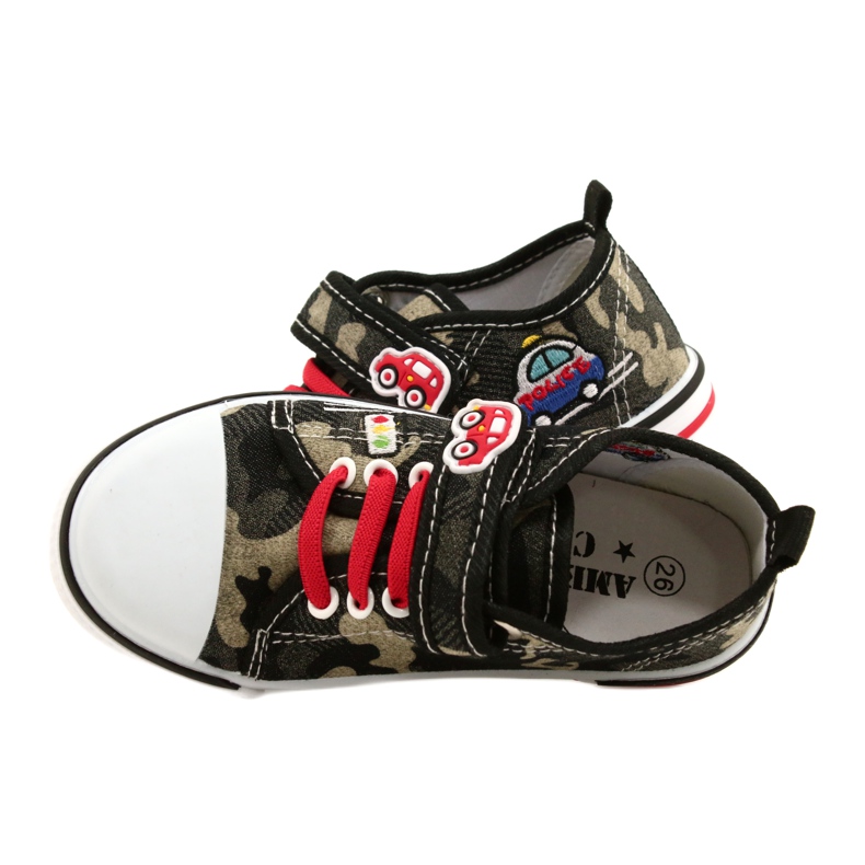 American Club Americké tenisky dětská obuv kožená vložka TEN54 / 22 Moro béžový černá 4