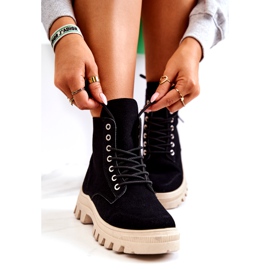 PS1 Semišové boty vázané Black Hurricane černý 1