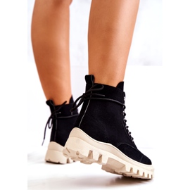 PS1 Semišové boty vázané Black Hurricane černý 4