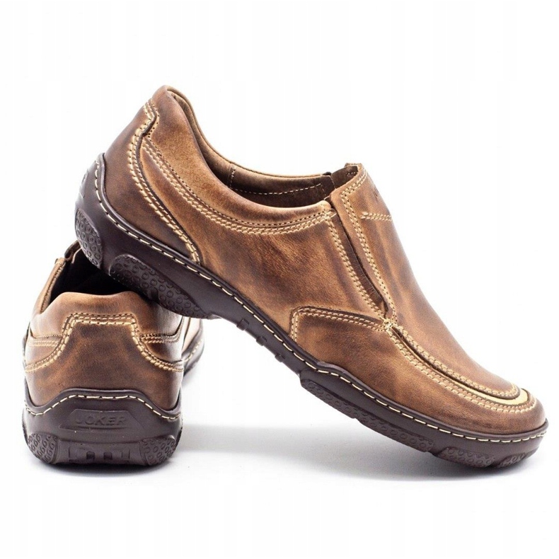 Joker Pánské kožené mokasíny 213 hnědé hnědý 3