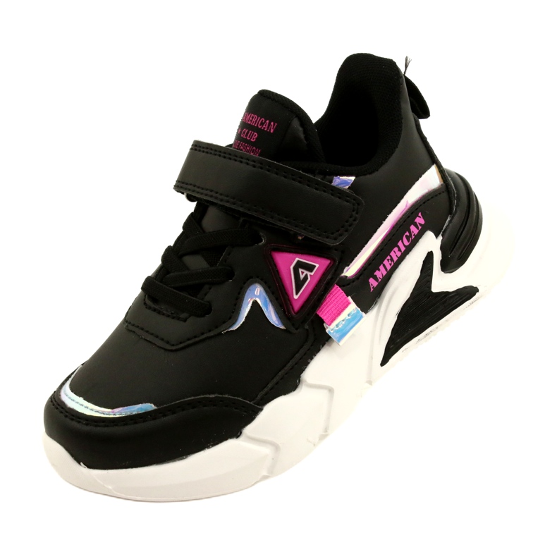 American Club Sportovní bota na suchý zip s hologramem AA24/22 Black černý 3