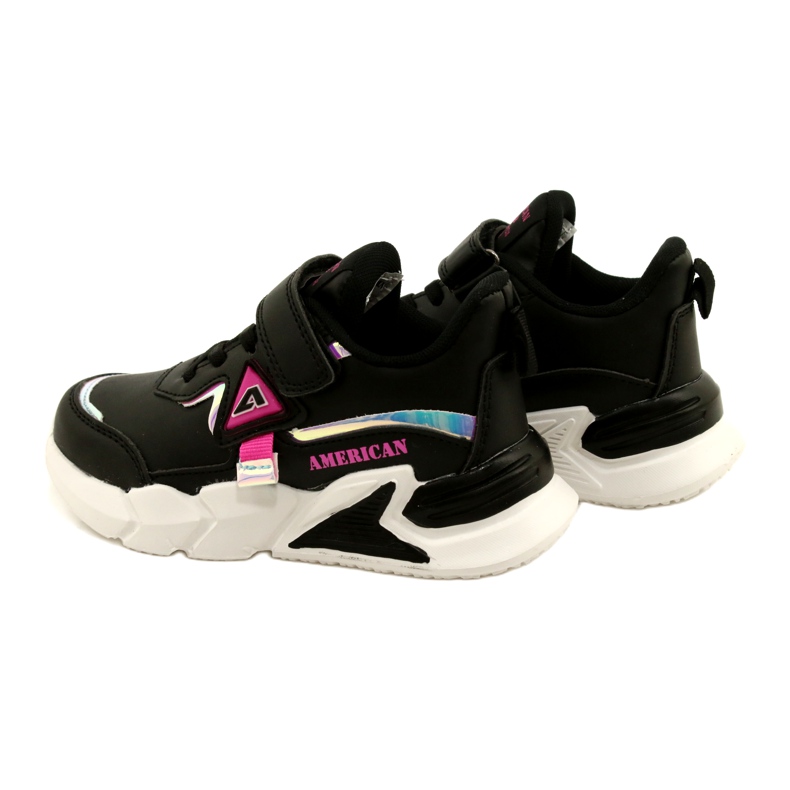 American Club Sportovní bota na suchý zip s hologramem AA24/22 Black černý 5