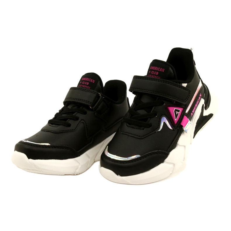 American Club Sportovní bota na suchý zip s hologramem AA24/22 Black černá 2 American Club Sportovní bota na suchý zip s hologramem AA24/22 Black černá 2