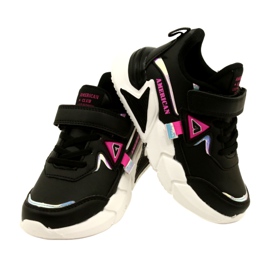 American Club Sportovní bota na suchý zip s hologramem AA24/22 Black černý 4