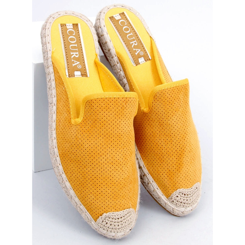 Dámské pantofle Carmen Yellow espadrilles žluť 2