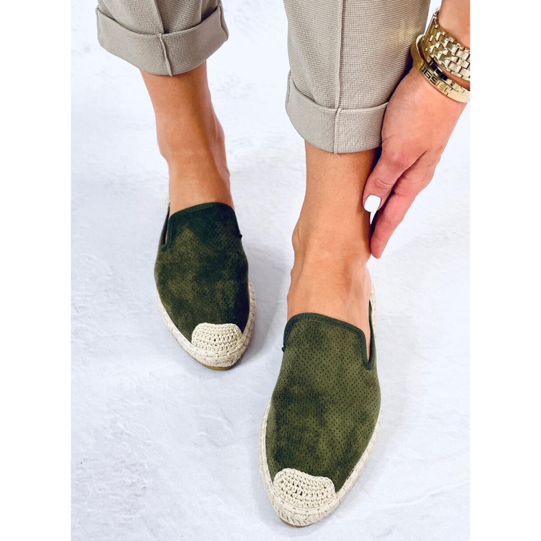 Dámské pantofle Carmen Green espadrilles zelený 2