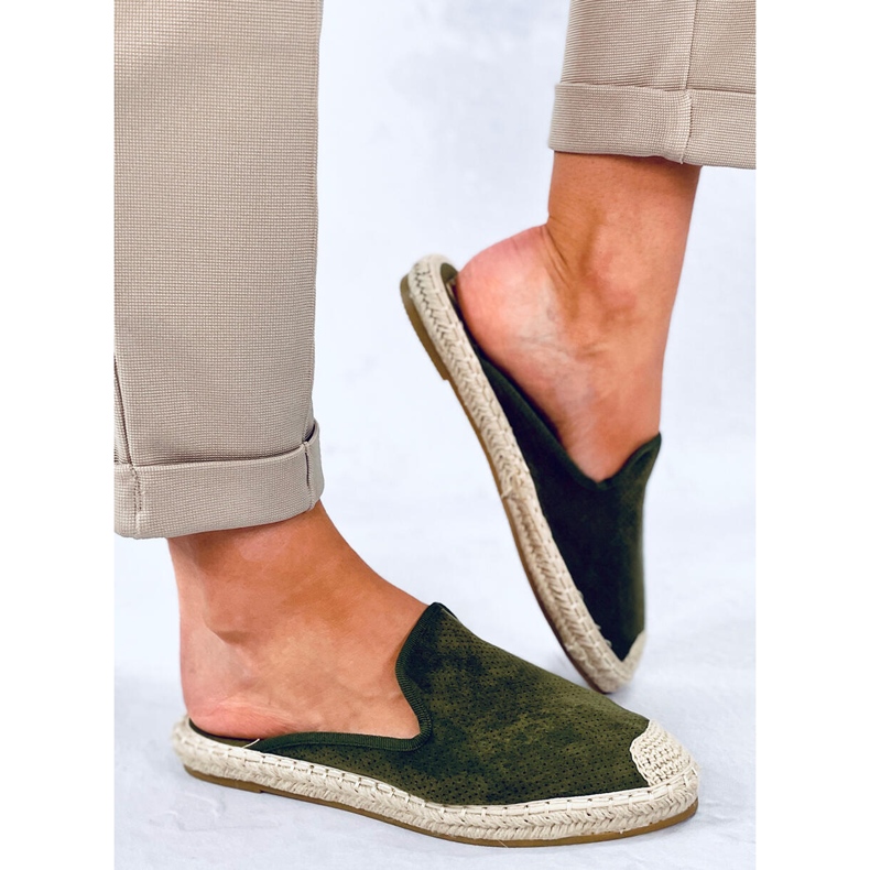 Dámské pantofle Carmen Green espadrilles zelený 1