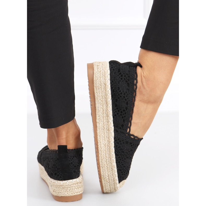 Alice Black Lace Espadrilky černý 2