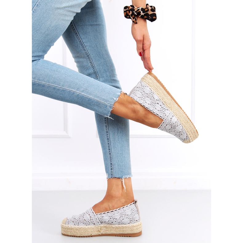 Krajkové espadrilky Alice Grey šedá 1
