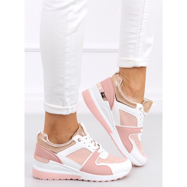 Sportovní boty na klínku Adan Pink růžový vícebarevný 2 Sportovní boty na klínku Adan Pink růžový vícebarevný 2