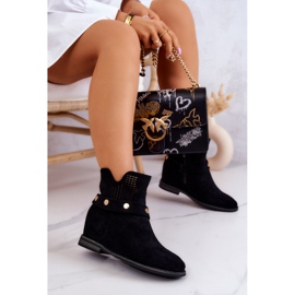 S.Barski Prolamované dámské jarní boty Black Royale černá 2