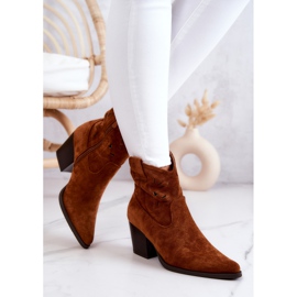 S.Barski Semišové dámské kovbojské boty Camel Devon hnědý 2 S.Barski Semišové dámské kovbojské boty Camel Devon hnědý 2