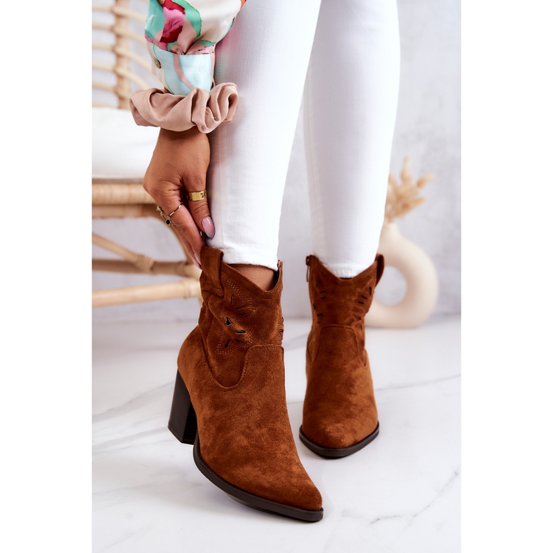 S.Barski Semišové dámské kovbojské boty Camel Devon hnědý 1 S.Barski Semišové dámské kovbojské boty Camel Devon hnědý 1