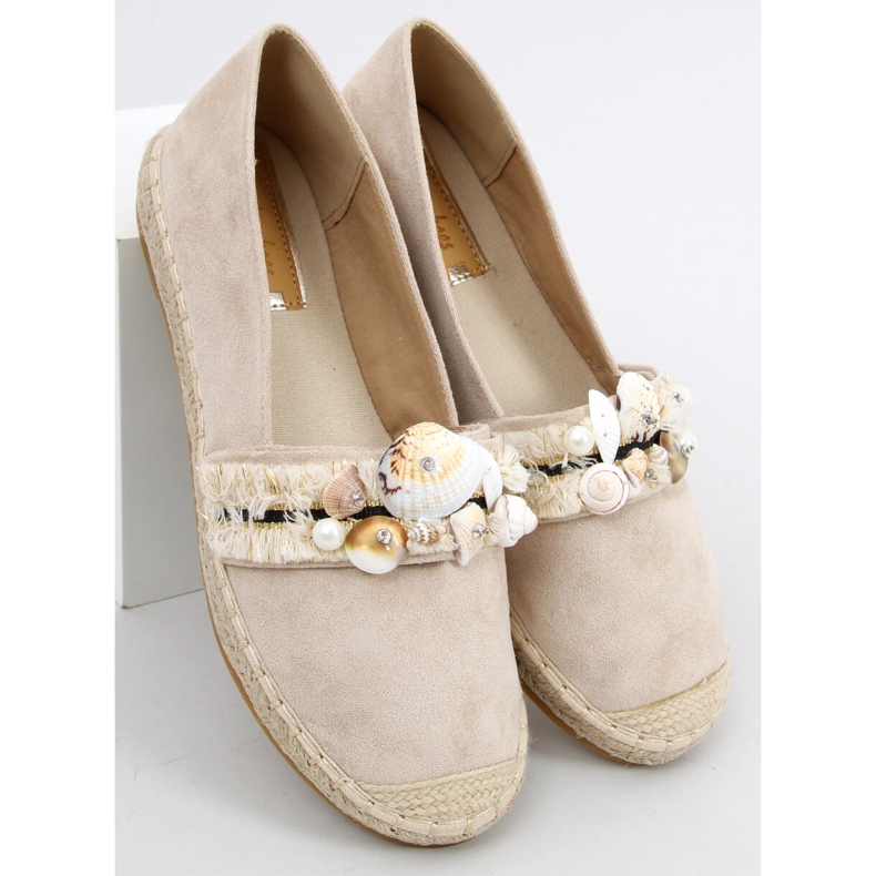 Lola Beige espadrilky s mušlemi béžový 1 Lola Beige espadrilky s mušlemi béžový 1