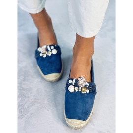 Lola Blue espadrilky s mušlemi modrý 2