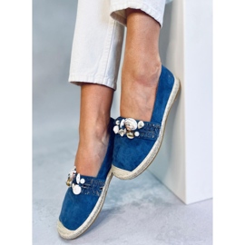 Lola Blue espadrilky s mušlemi modrý 1
