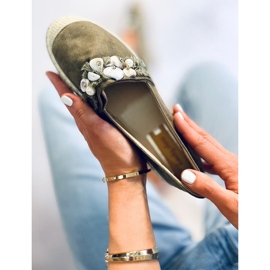 Lola Green Espadrilky s mušlemi zelená 1