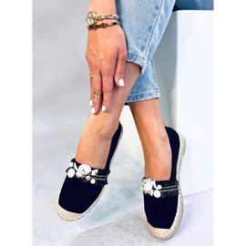 Lola Black Espadrilky s mušlemi černá 1