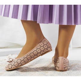 Růžové prolamované balerínky Betta růžový 1 Růžové prolamované balerínky Betta růžový 1