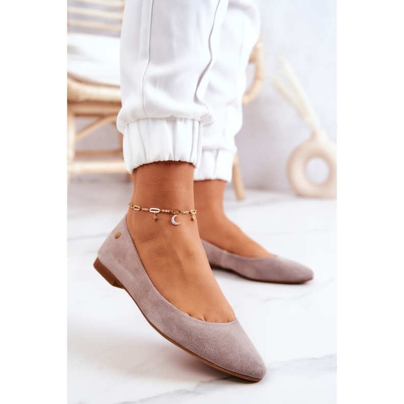 Dámské semišové baleríny Maciejka 04100-42 Béžová béžový 2