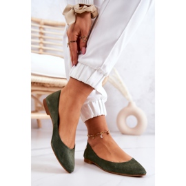 Dámské semišové baleríny Maciejka 04100-45 Khaki zelený 2