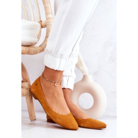 Dámské semišové baleríny Maciejka 04100-44 Tmavě žlutá vícebarevný 1