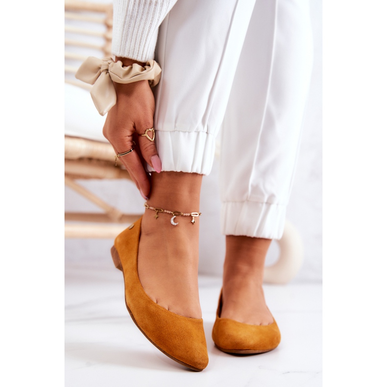 Dámské semišové baleríny Maciejka 04100-44 Tmavě žlutá vícebarevný 2 Dámské semišové baleríny Maciejka 04100-44 Tmavě žlutá vícebarevný 2