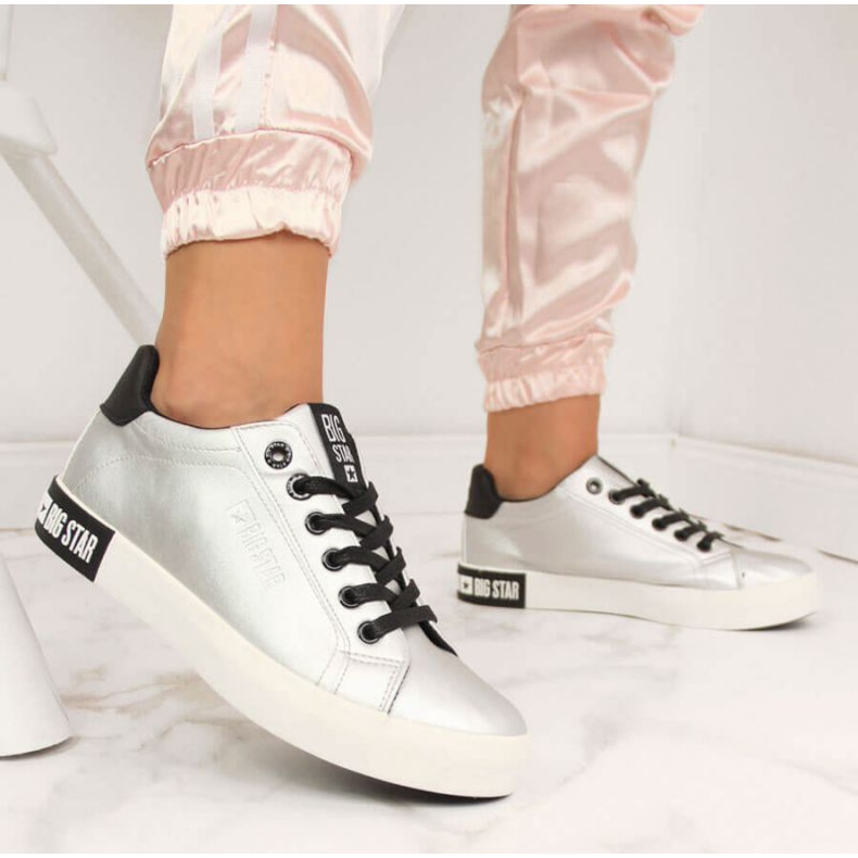 Nízké tenisky z eko kůže Big Star W II274034 stříbrné stříbrný 2