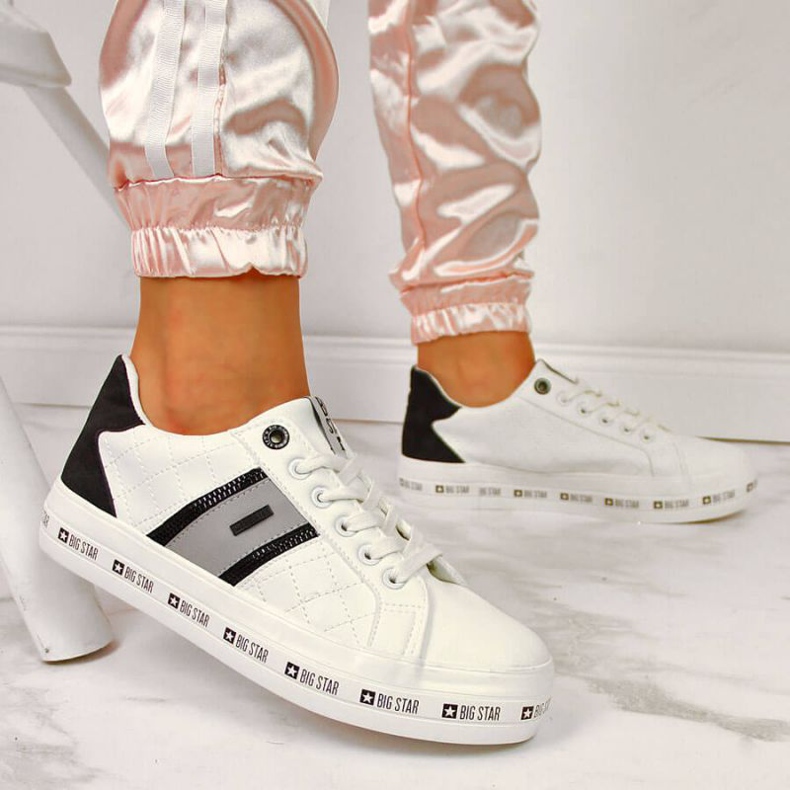 Nízké tenisky na platformě Big Star W II274071 bílé bílý černá šedá 2