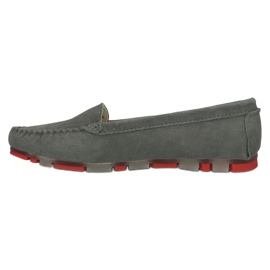 Kožené mokasíny Filippo DP2037 / 22 GR RD Grey červený 3